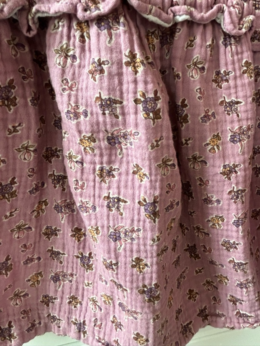 Zara Mauve Floral Ruffle Dress 100% cotton - Picture 2 of 5